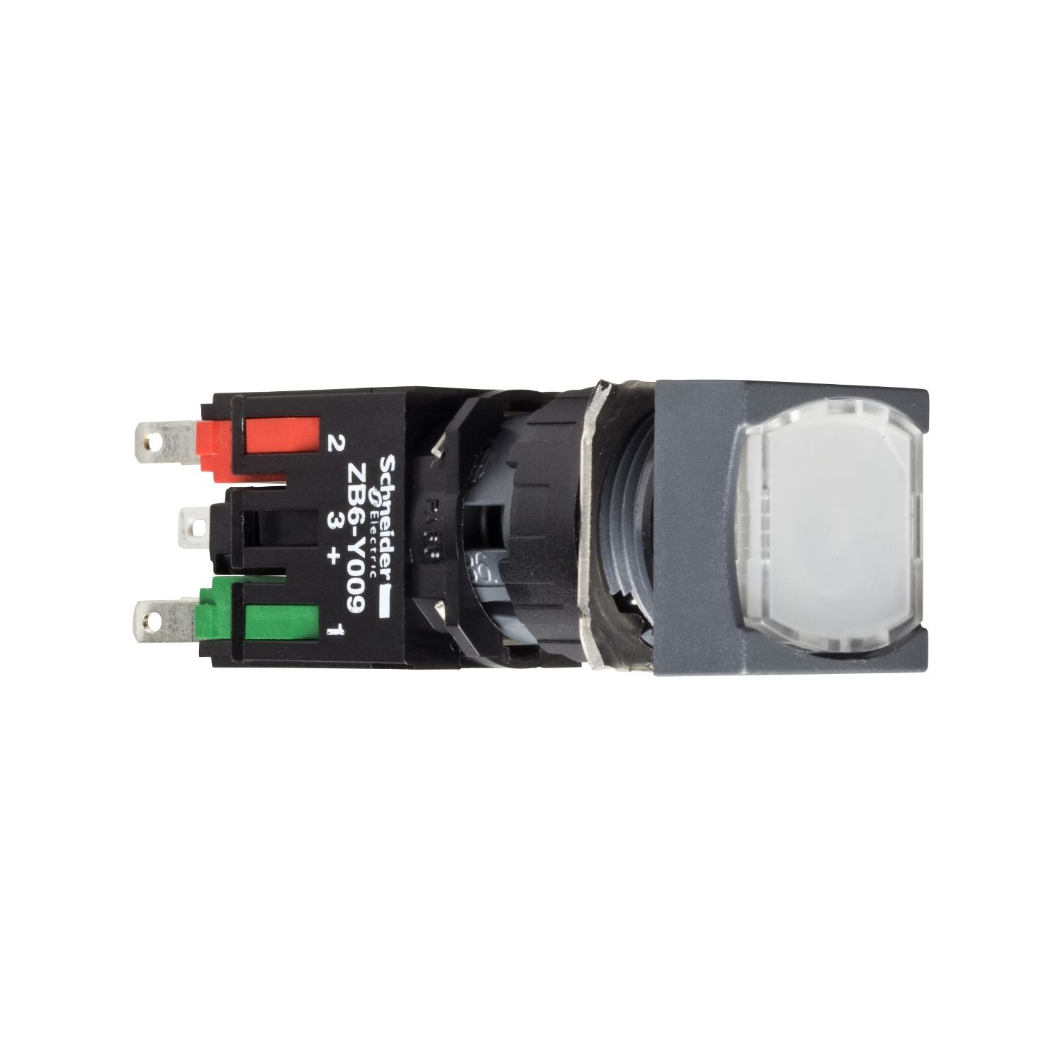 Schneider 16MM 12-24V Beyaz Işıklı Kare Yaylı Buton 1NA