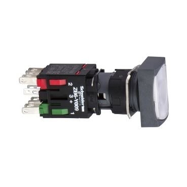Schneider 16MM 12-24V Beyaz Dikdörtgen Buton 1NA+1NK