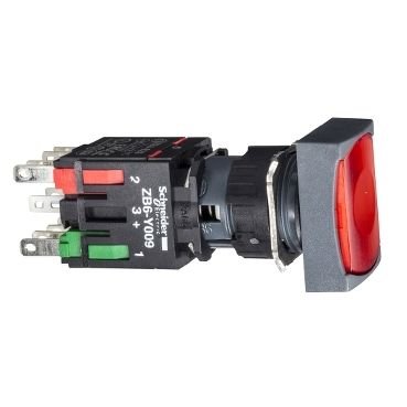 Schneider 16MM 12-24V Kırmızı Dikdörtgen Buton 1NK