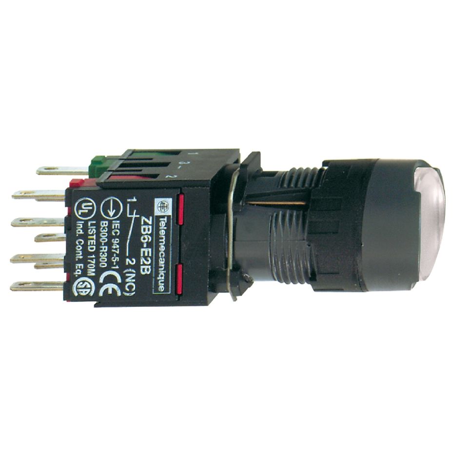 Schneider 16MM 12-24V Beyaz Yuvarlak Buton 1NA+1NK