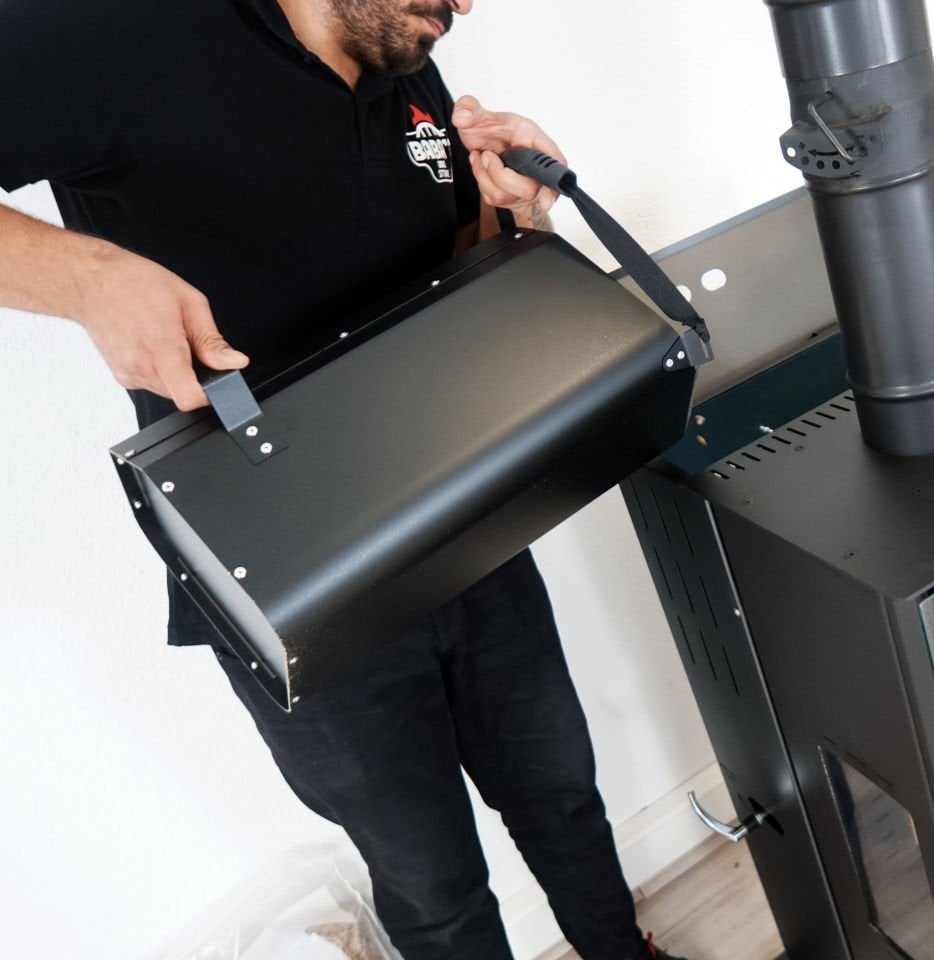 PELET KOVASI / 15 LT-10 KG / MAT SİYAH TOZ BOYALI / BABA'S STOVE