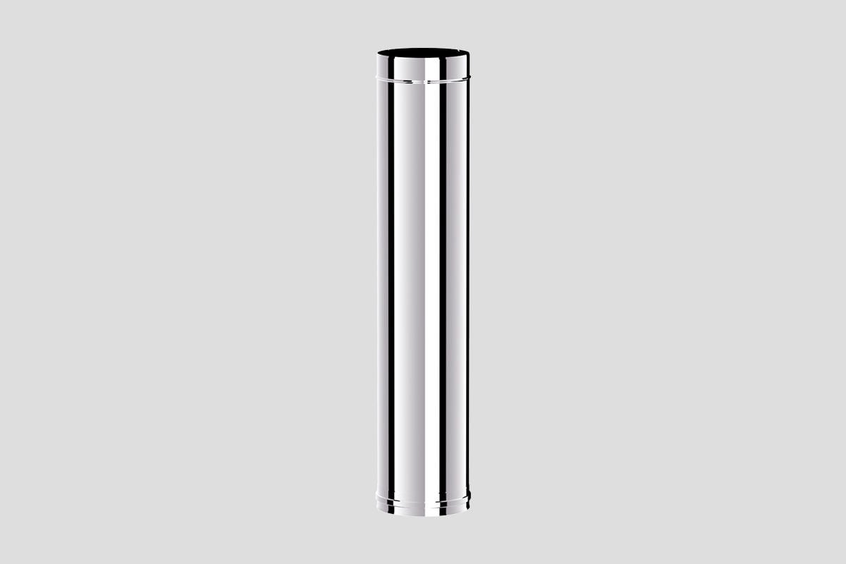 PELET SOBA BORUSU / BOY: 100-91 CM / ÇAP: 8 CM / MAT SİYAH / 304 KROM / CONTALI / BABA'S STOVE