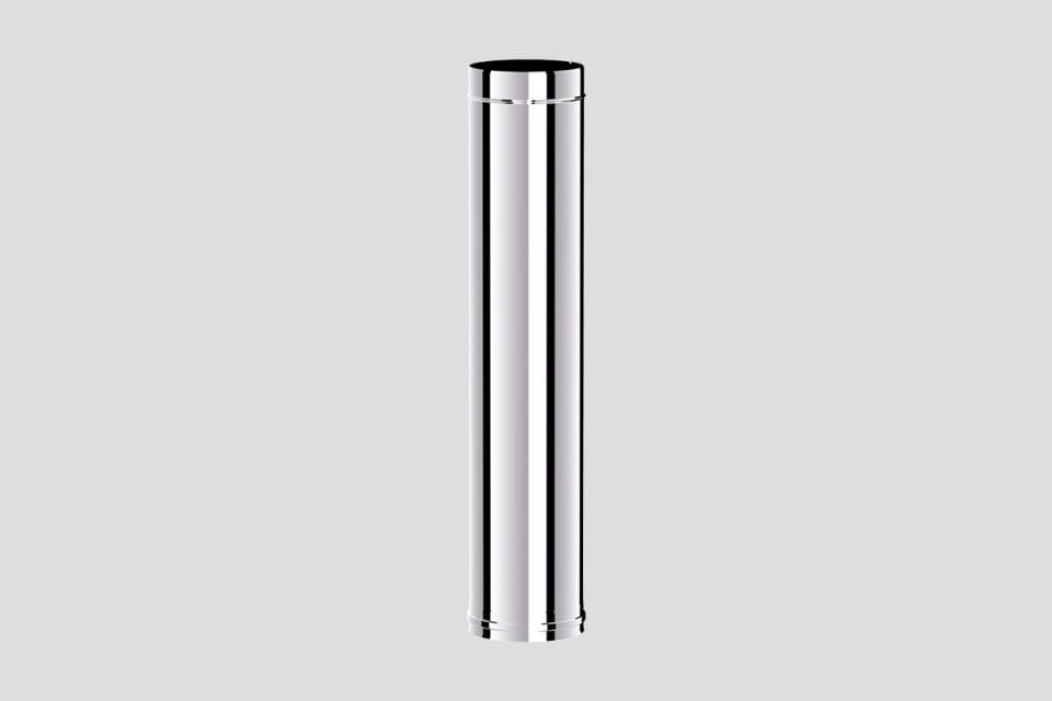 PELET SOBA BORUSU / BOY: 100-91 CM / ÇAP: 8 CM / MAT SİYAH / 304 KROM / CONTALI / BABA'S STOVE