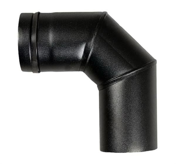 PELET SOBA BORUSU DİRSEĞİ 90 / BOY: 8 CM / ÇAP: 8 CM / MAT SİYAH / 304 KROM / CONTALI / BABA'S STOVE