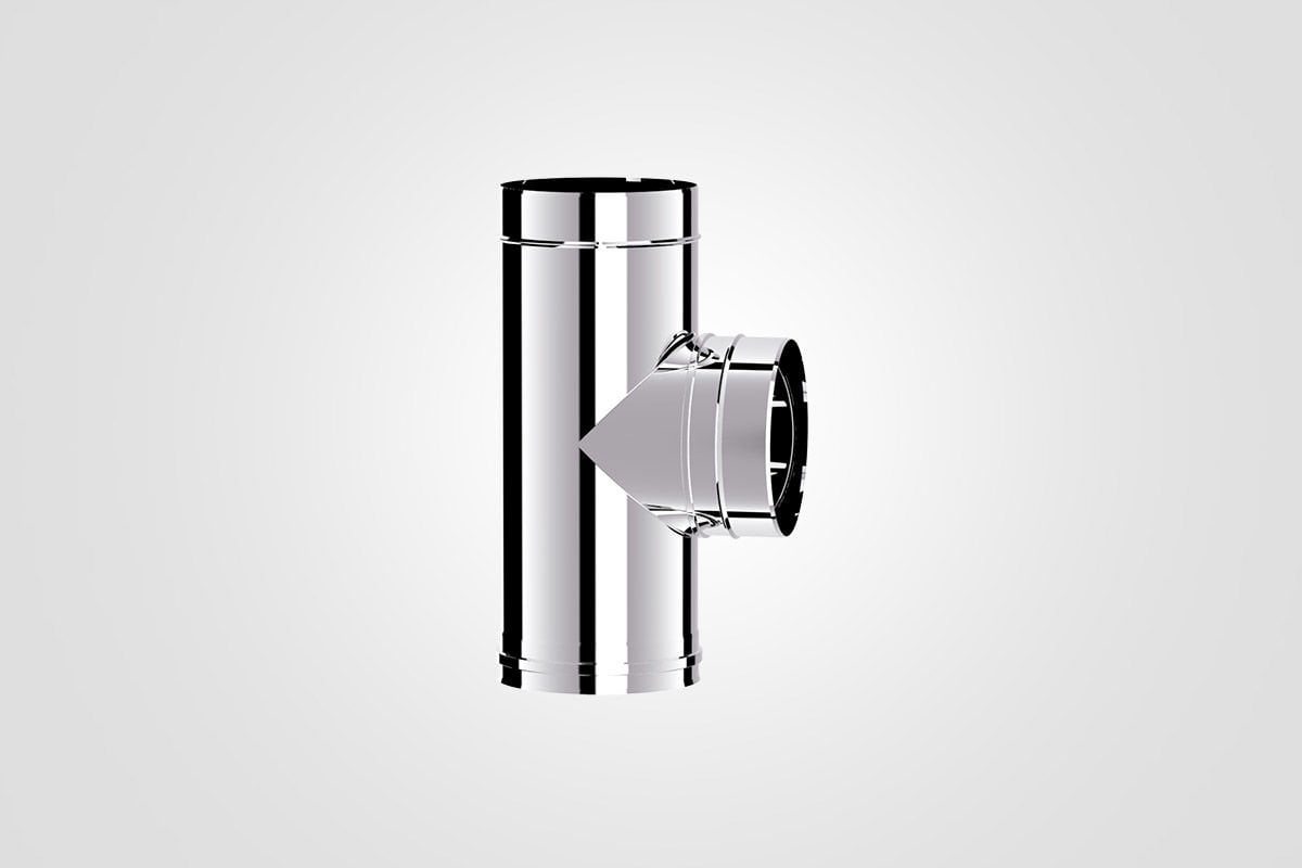 PELET SOBA BORUSU TE 90 / BOY: 4 CM / ÇAP: 8 CM / KROM RENK / 304 KROM / CONTALI / BABA'S STOVE