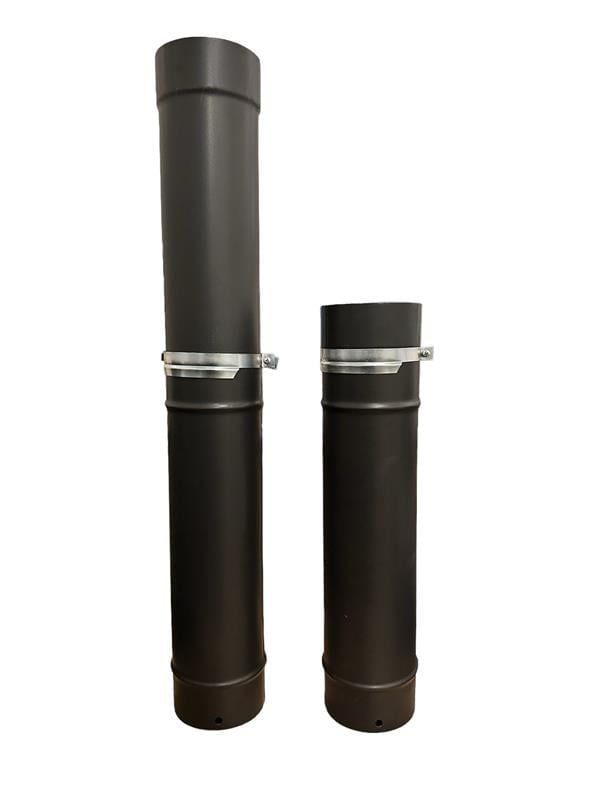 AYARLANABİLİR SOBA BORUSU / BOY: 45<->75 CM / ÇAP: 13 CM / MAT SİYAH EMAYE / BABA'S STOVE
