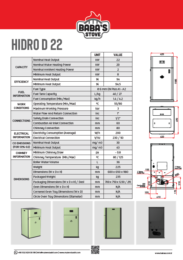 HIDRO D 22 / OTOMATİK KOMBİ PELET KAZANI / BABA'S STOVE