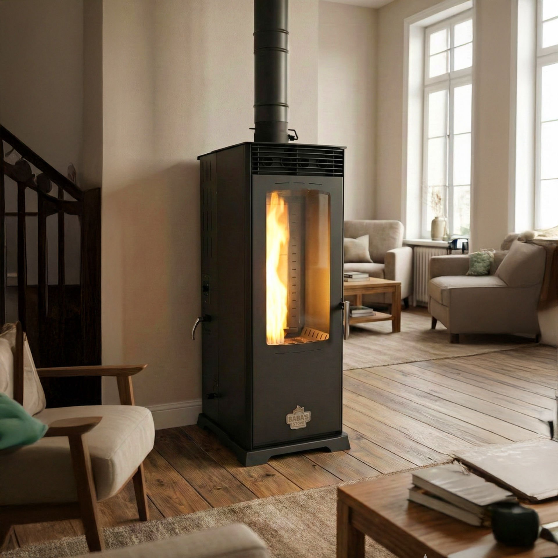 FLAME FAN 12 KW / MANUEL PELET VE ODUN SOBASI / BABA'S STOVE