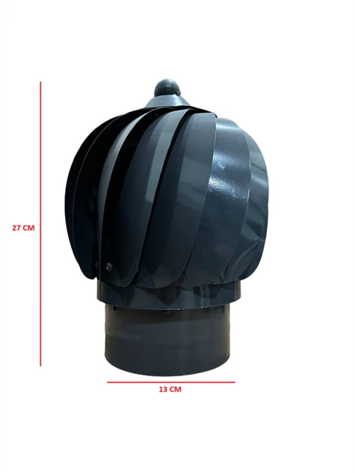 ESMATİK-BACAMATİK-RÜZGAR GÜLÜ / ÇAP: 13 CM / MAT SİYAH BOYALI / BABA'S STOVE