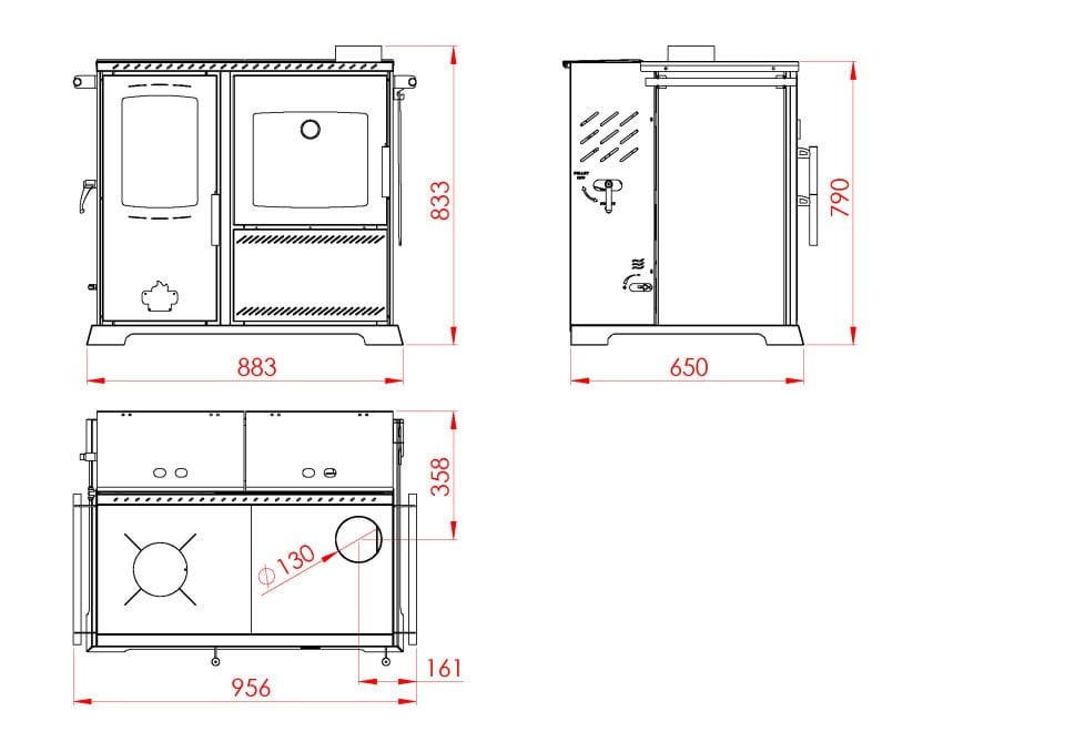 SAPHIRE 10 KW KUZİNE/ MANUEL PELET VE ODUN SOBASI / BABA'S STOVE