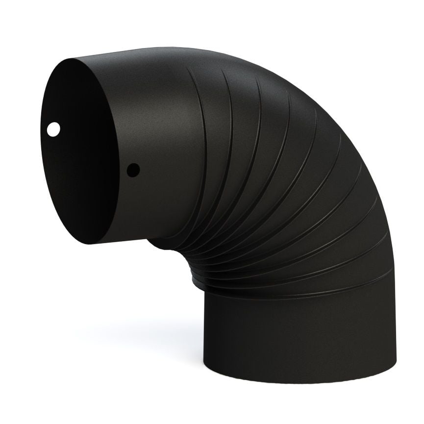 A DİRSEK SOBA BORUSU / BOY: 10 CM / ÇAP: 13 CM / MAT SİYAH EMAYE / BABA'S STOVE