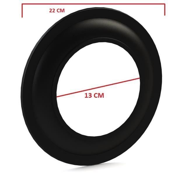 SOBA BORUSU BİLERZİK-AYNA / ÇAP: 13 CM / MAT SİYAH EMAYE / BABA'S STOVE