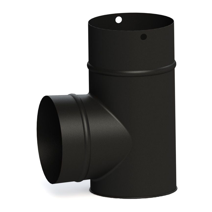 L DİRSEK SOBA BORUSU / BOY: 10 CM / ÇAP: 13 CM / MAT SİYAH EMAYE / BABA'S STOVE