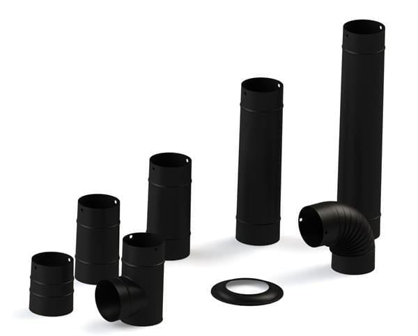 33 LÜK SOBA BORUSU / BOY: 27 CM / ÇAP: 13 CM / MAT SİYAH EMAYE / BABA'S STOVE