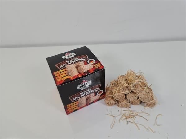 ODUN YÜNÜ TUTUŞTURUCU / BBQ, MANGAL, SOBA, ŞÖMİNE TUTUŞTURUCU / 32 ADET-450 GR / BABA'S BBQ