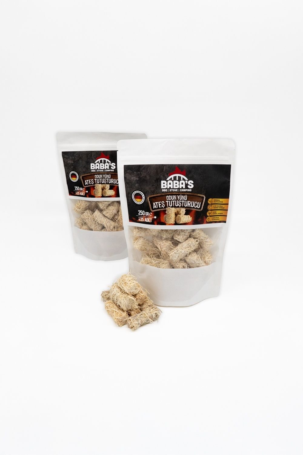 ODUN YÜNÜ TUTUŞTURUCU / BBQ, MANGAL, SOBA, ŞÖMİNE TUTUŞTURUCU / 500 GR / BABA'S BBQ