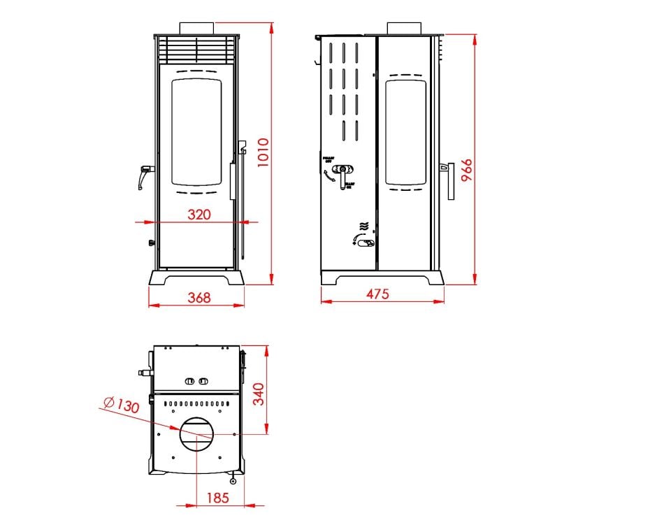 ECO MINI PLUS 8 KW / MANUEL PELET VE ODUN SOBASI / BABA'S STOVE