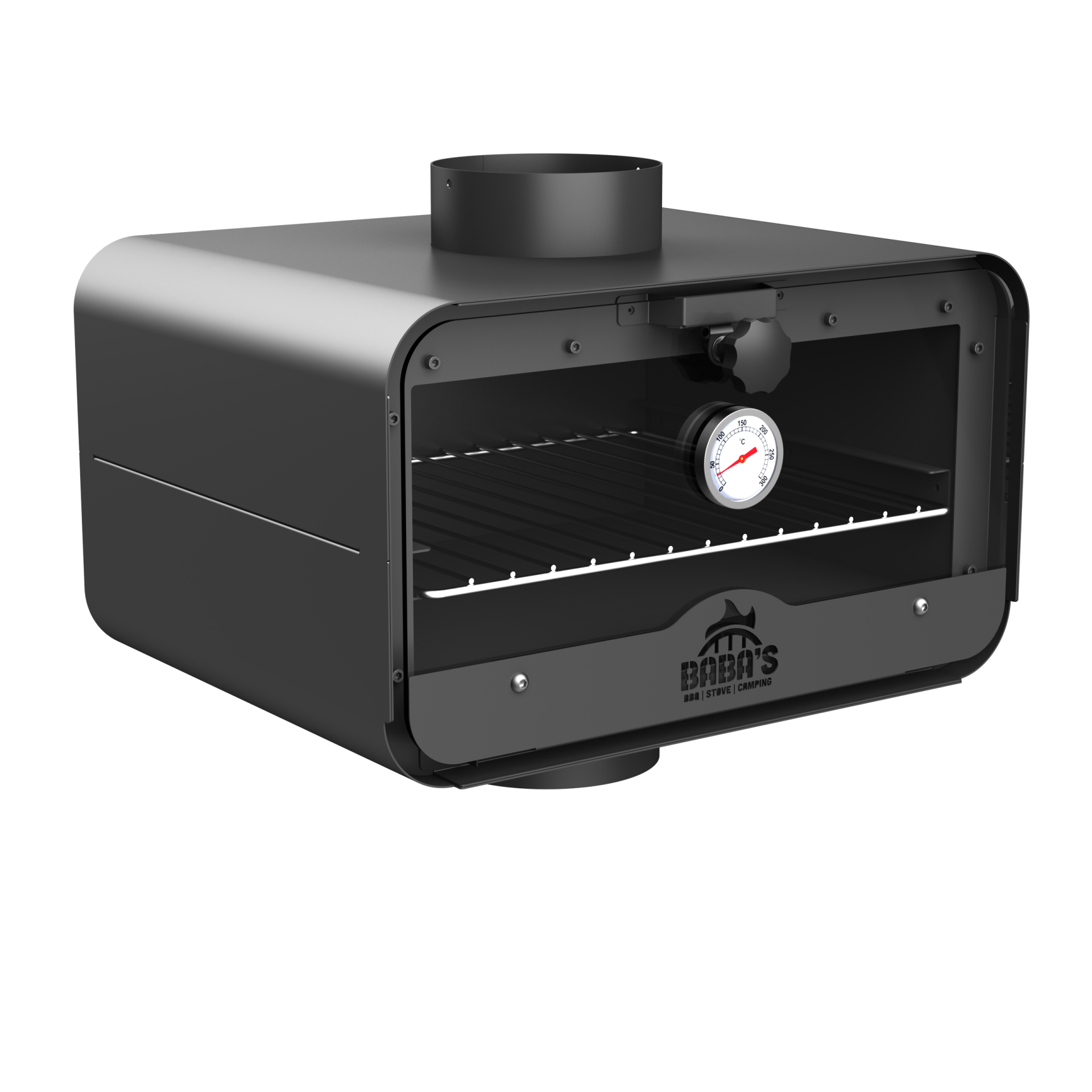 BACA FIRINI / UYUMLU BORU ÇAPI: 13 CM / MAT SİYAH BOYALI / BABA'S STOVE