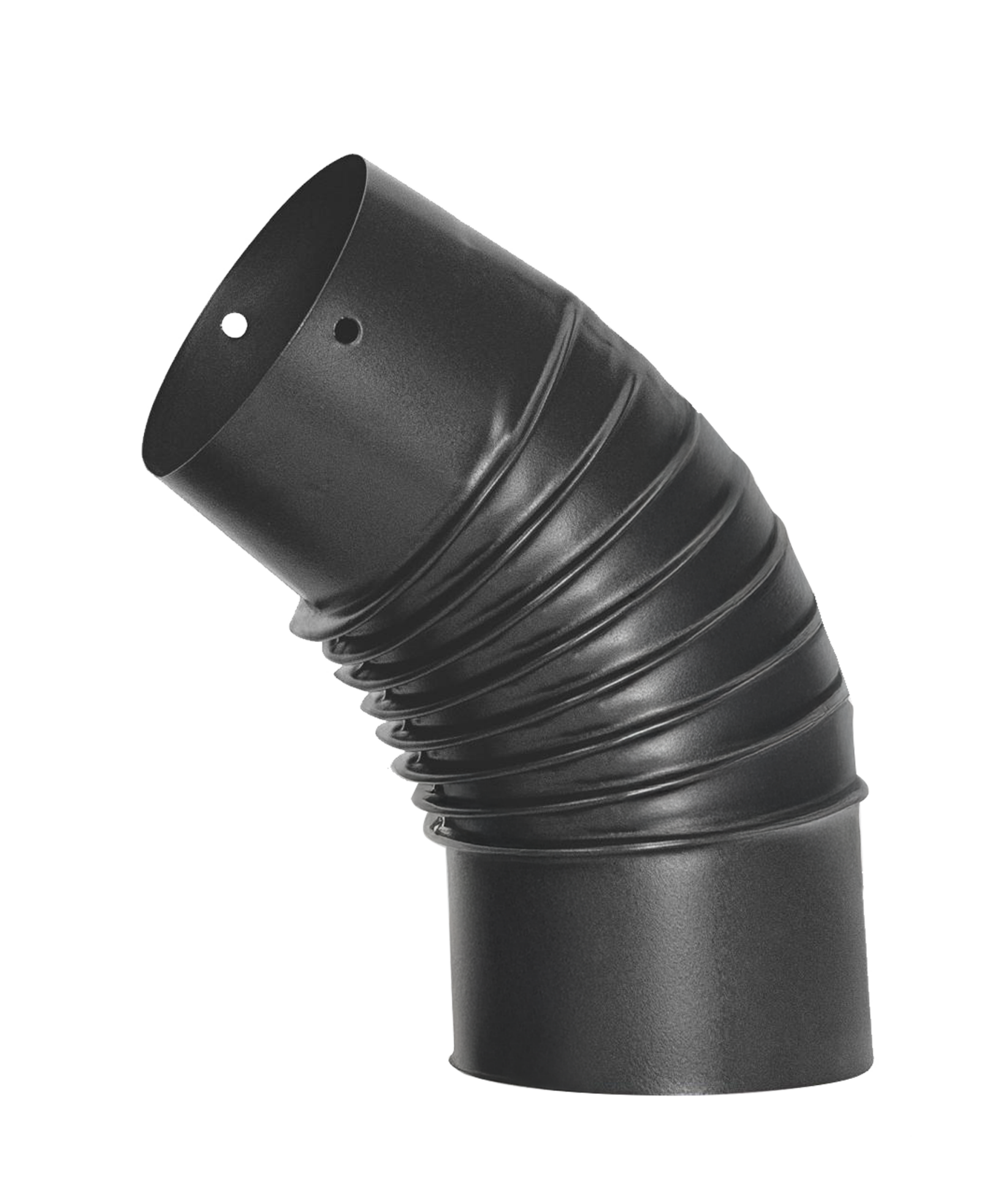 A 45 DİRSEK SOBA BORUSU / BOY: 10 CM / ÇAP: 13 CM / MAT SİYAH EMAYE / BABA'S STOVE