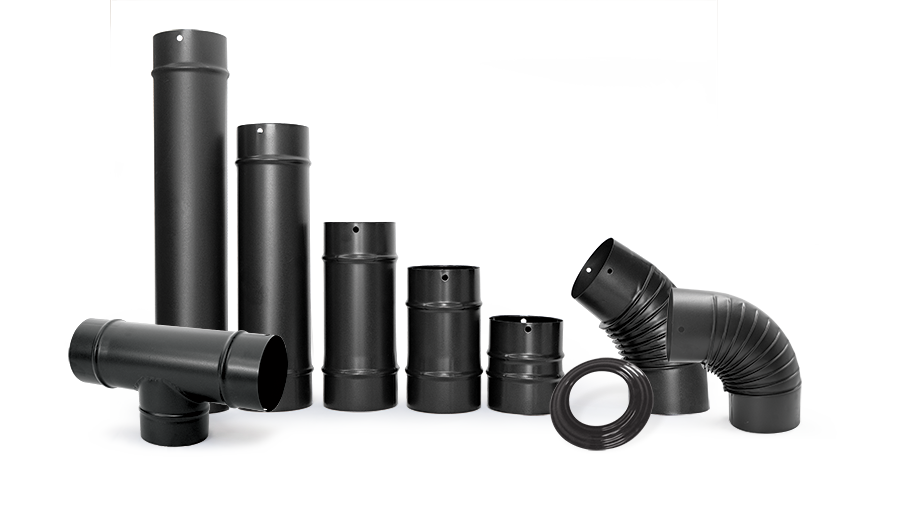 A 45 DİRSEK SOBA BORUSU / BOY: 10 CM / ÇAP: 13 CM / MAT SİYAH EMAYE / BABA'S STOVE