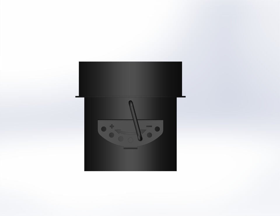 AYARLANABİLİR KLAPELİ BACA REDÜKSİYON / BOY:16 CM, ÇAP: 13>15 CM / MAT SİYAH BOYALI / BABA'S STOVE