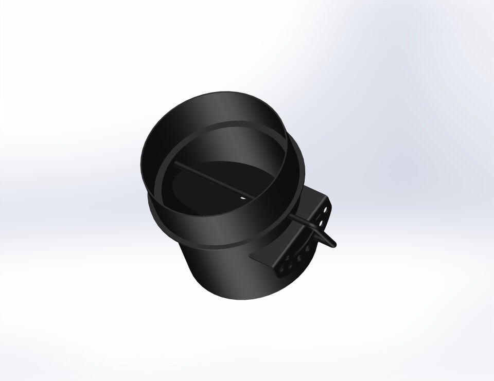 AYARLANABİLİR KLAPELİ BACA REDÜKSİYON / BOY:16 CM, ÇAP: 13>15 CM / MAT SİYAH BOYALI / BABA'S STOVE