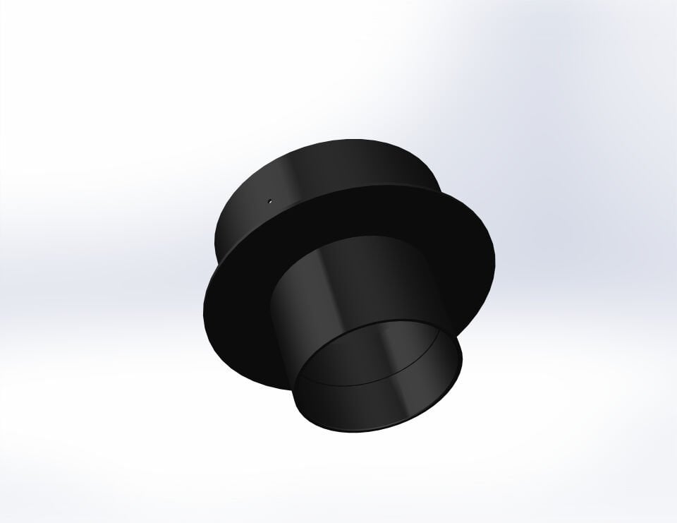 BACA REDÜKSİYON / BOY: 11 CM, ÇAP: 8>13 CM / MAT SİYAH BOYALI / BABA'S STOVE