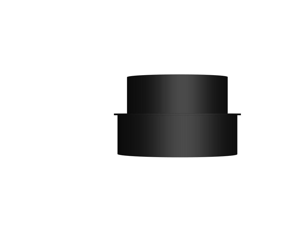 BACA REDÜKSİYON / BOY: 10 CM, ÇAP: 15>13 CM / MAT SİYAH BOYALI / BABA'S STOVE