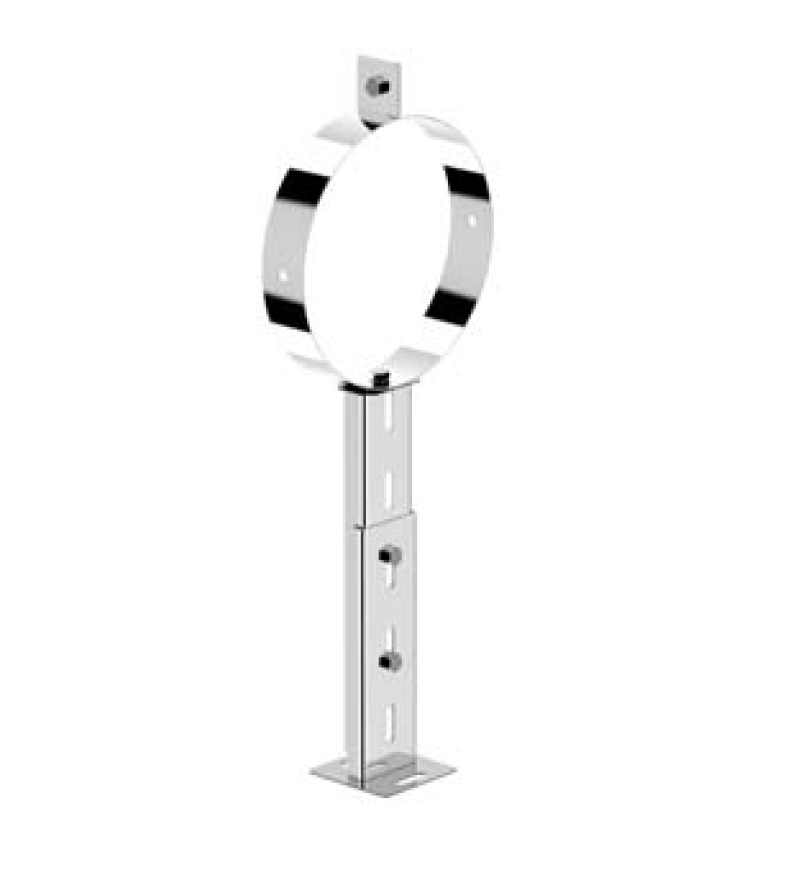 PELET SOBA BORUSU ASKI APARATI / BOY: 200-600 MM / ÇAP: 8 CM / KROM RENK / 304 KROM / CONTALI / BABA