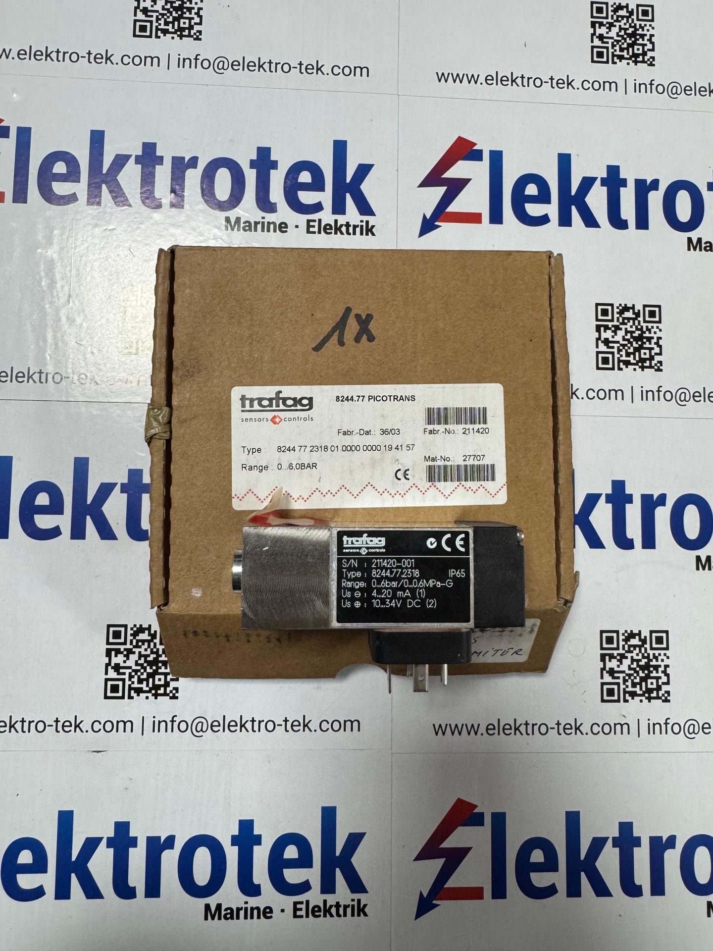 TRAFAG 8244.77.2318 0-6 BAR 4-20MA PRESSURE TRANSMITTER