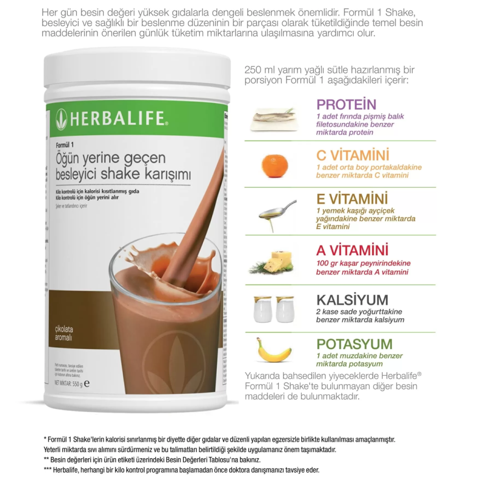 Formül 1 Çikolata Aromalı Shake Karışımı
