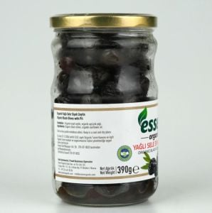 Organik Yağlı Sele Süper Siyah Zeytin İri Boy-660 cc / 390 gr