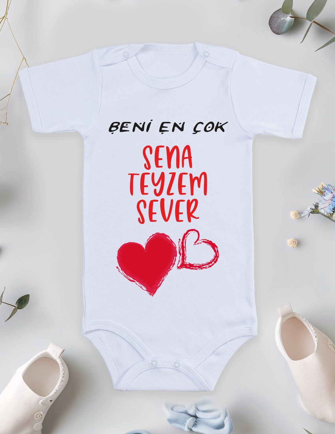 Beni En Çok Teyzem Sever Baskılı Bebek Body