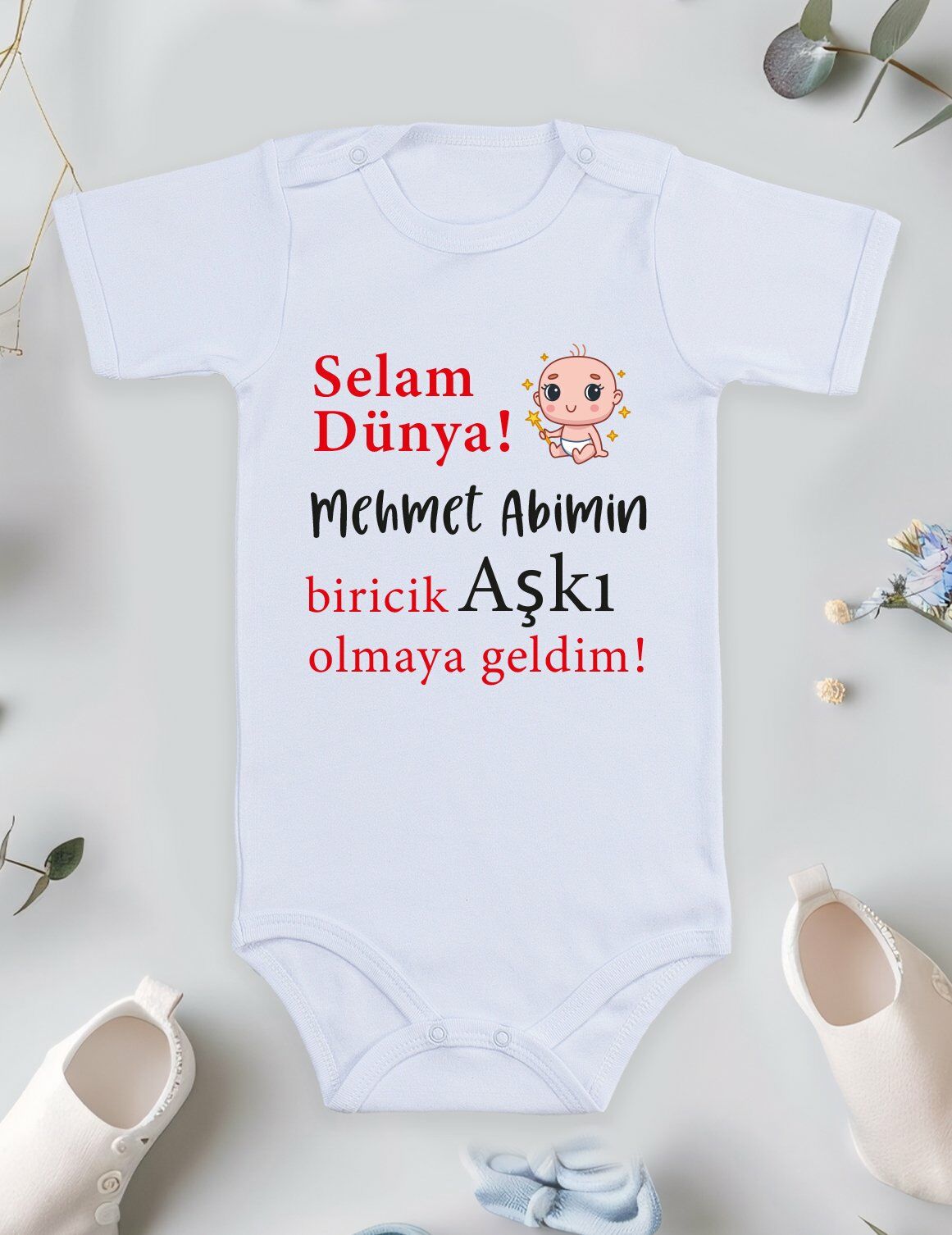 Abimin Biricik Aşkı Olmaya Geldim Baskılı Bebek Body
