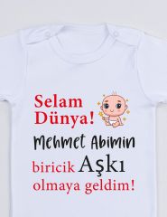 Abimin Biricik Aşkı Olmaya Geldim Baskılı Bebek Body