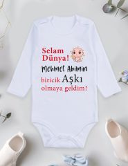 Abimin Biricik Aşkı Olmaya Geldim Baskılı Bebek Body