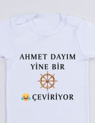 Dayım Yine Bir Dümen Çeviriyor Baskılı Bebek Body