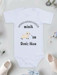 Anneannesinin Mini Kuzusu ve İsim Baskılı Bebek Body