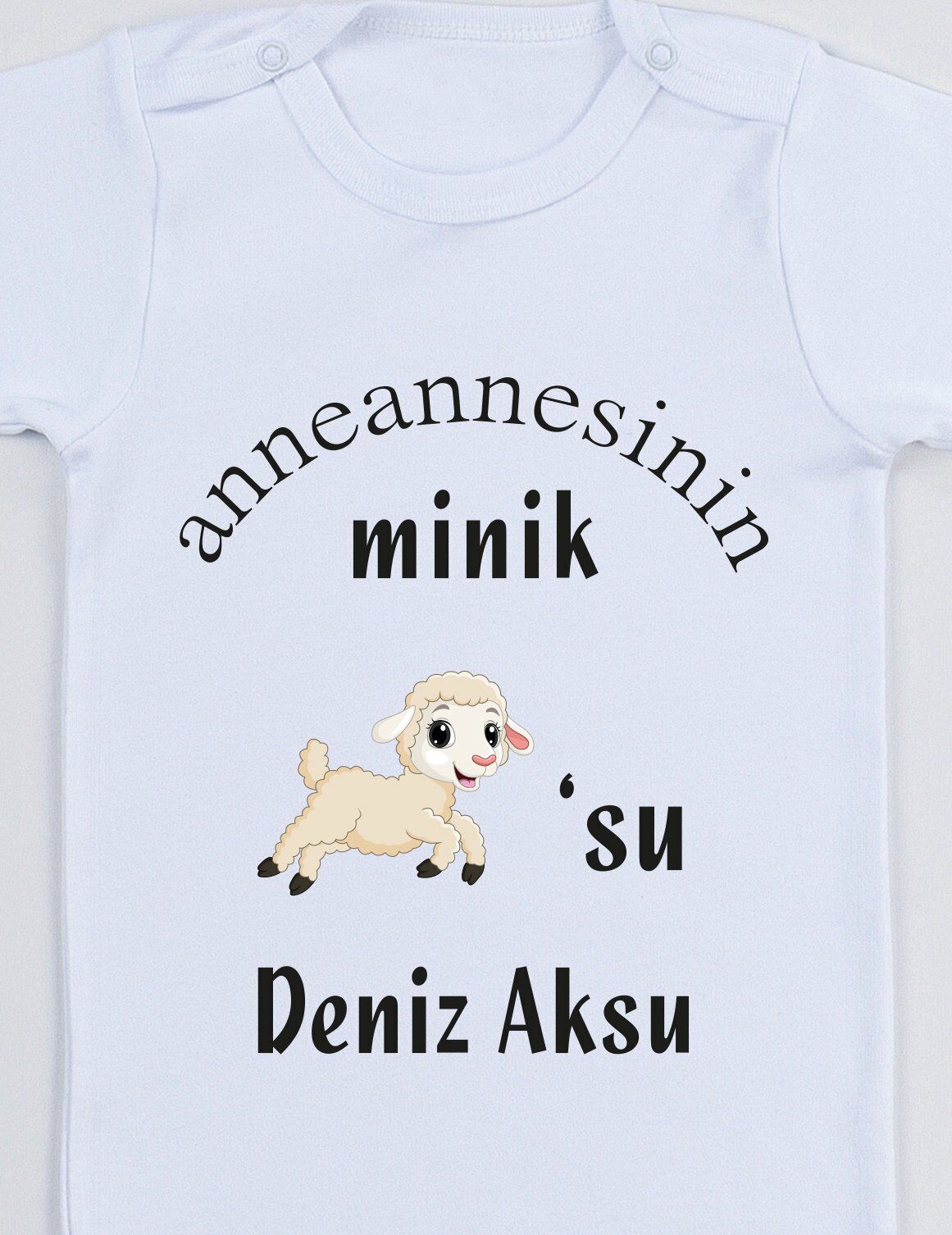 Anneannesinin Mini Kuzusu ve İsim Baskılı Bebek Body