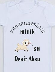 Anneannesinin Mini Kuzusu ve İsim Baskılı Bebek Body