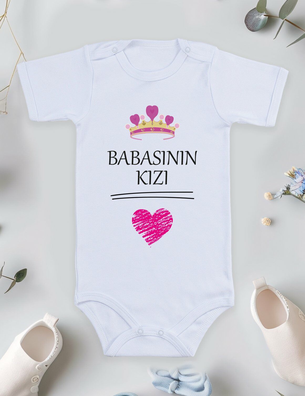 Babasının Kızı Baskılı Bebek Body