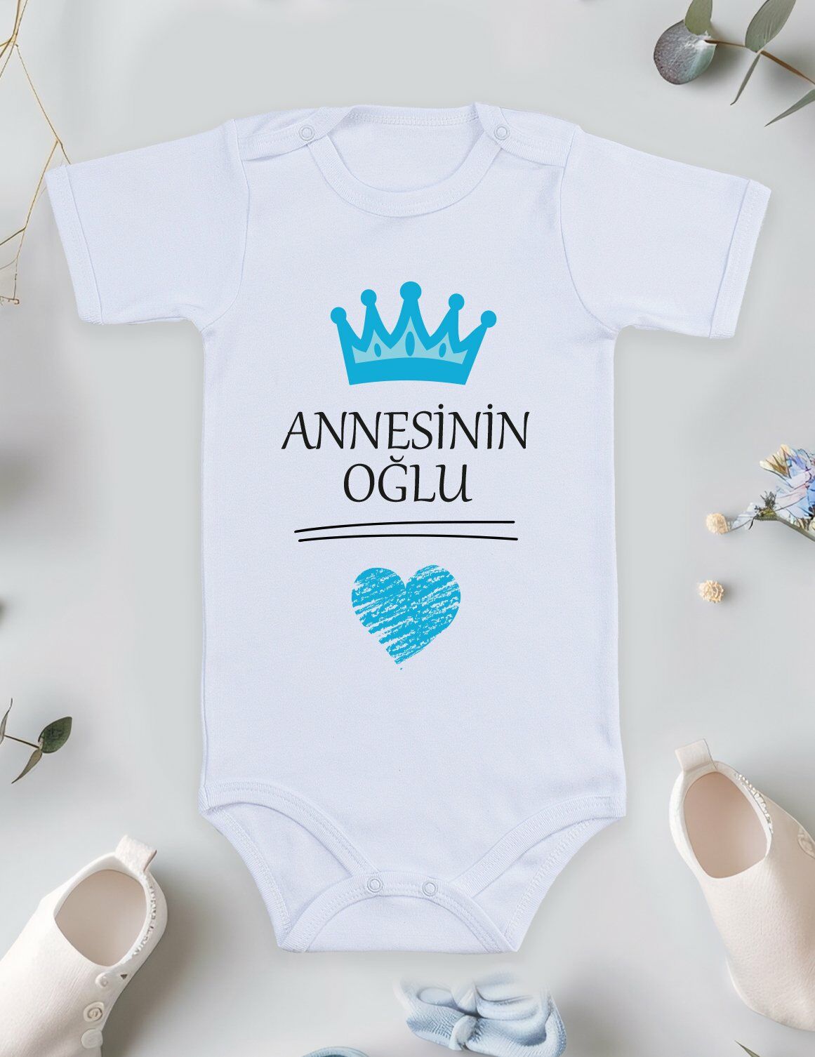 Annesinin Oğlu Baskılı Bebek Body