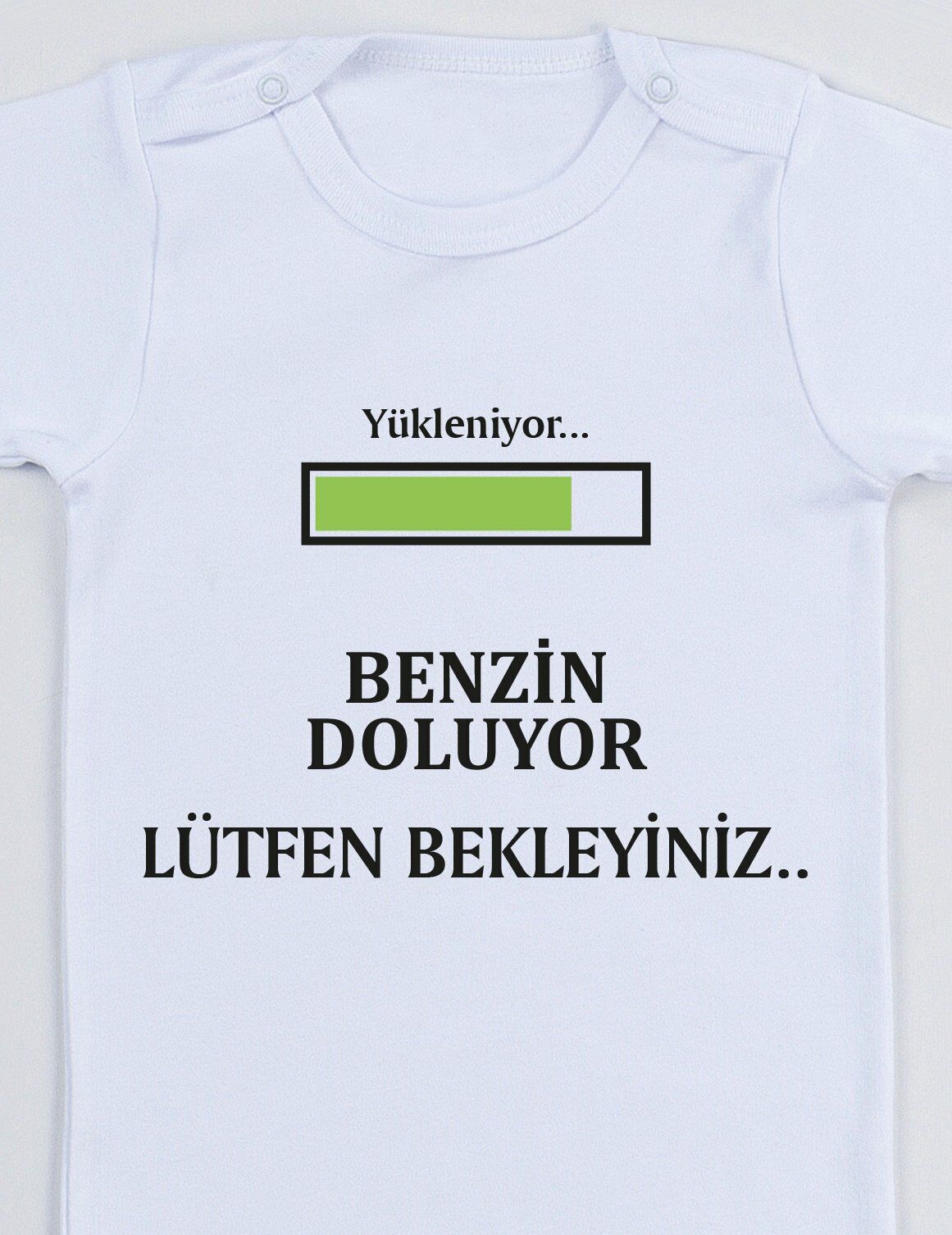 Benzin Doluyor Baskılı Bebek Body