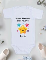 Halasının Yeni Favorisi ve İsim Baskılı Bebek Body Uzun Kol - 4 yaş