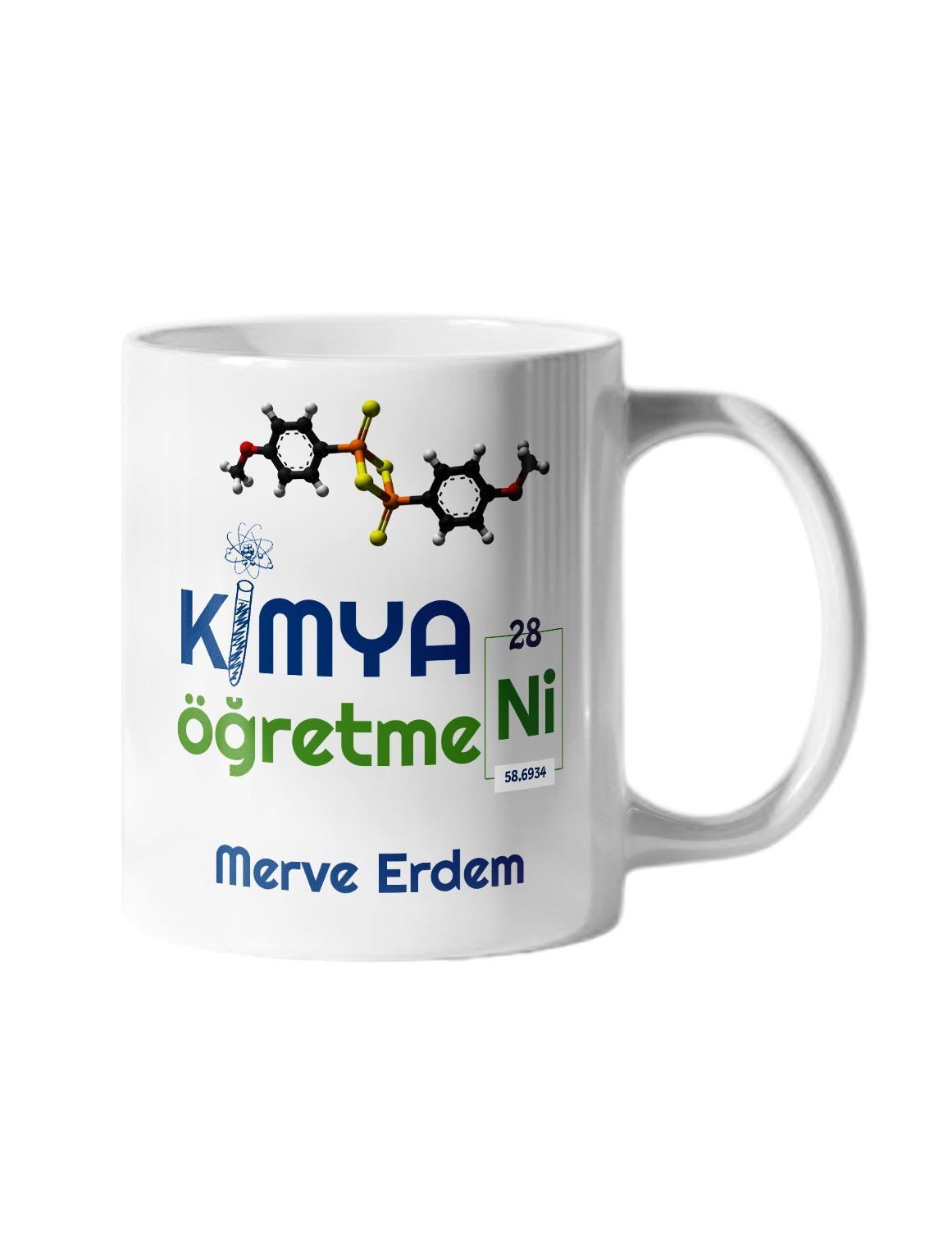Kimya Öğretmeni ve İsim Baskılı Kupa Bardak