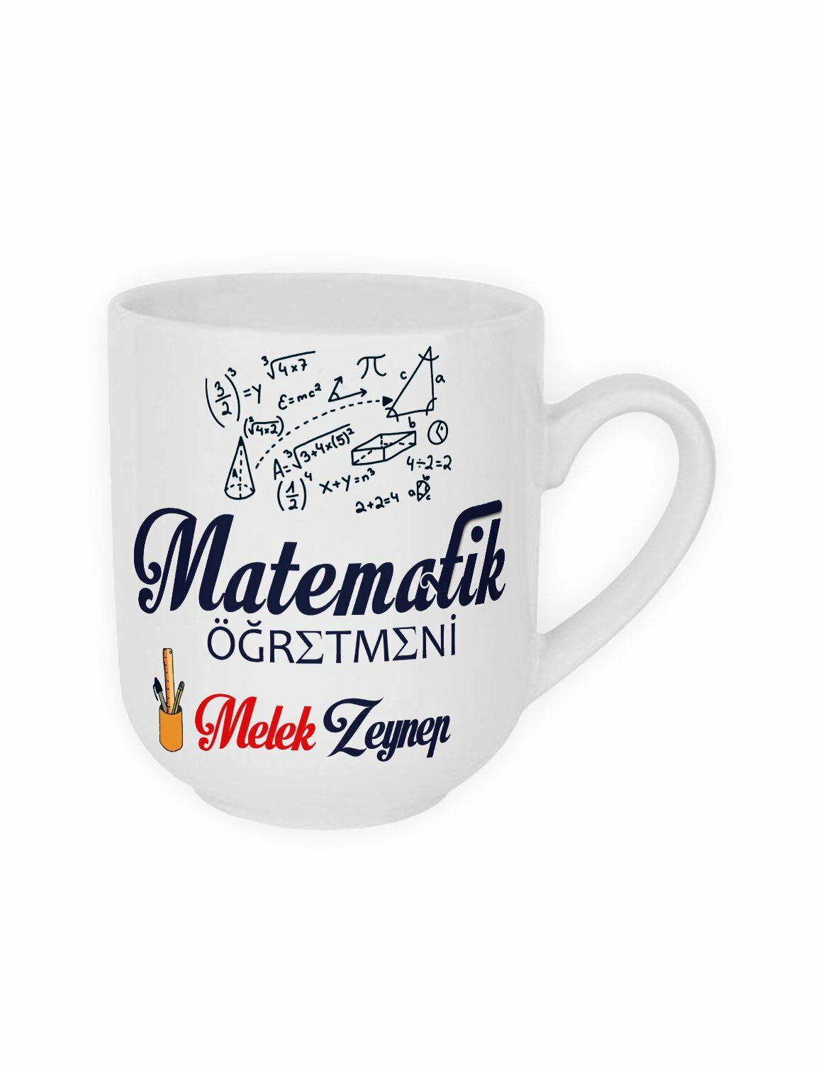 Matematik Öğretmeni ve İsim Baskılı Kupa Bardak