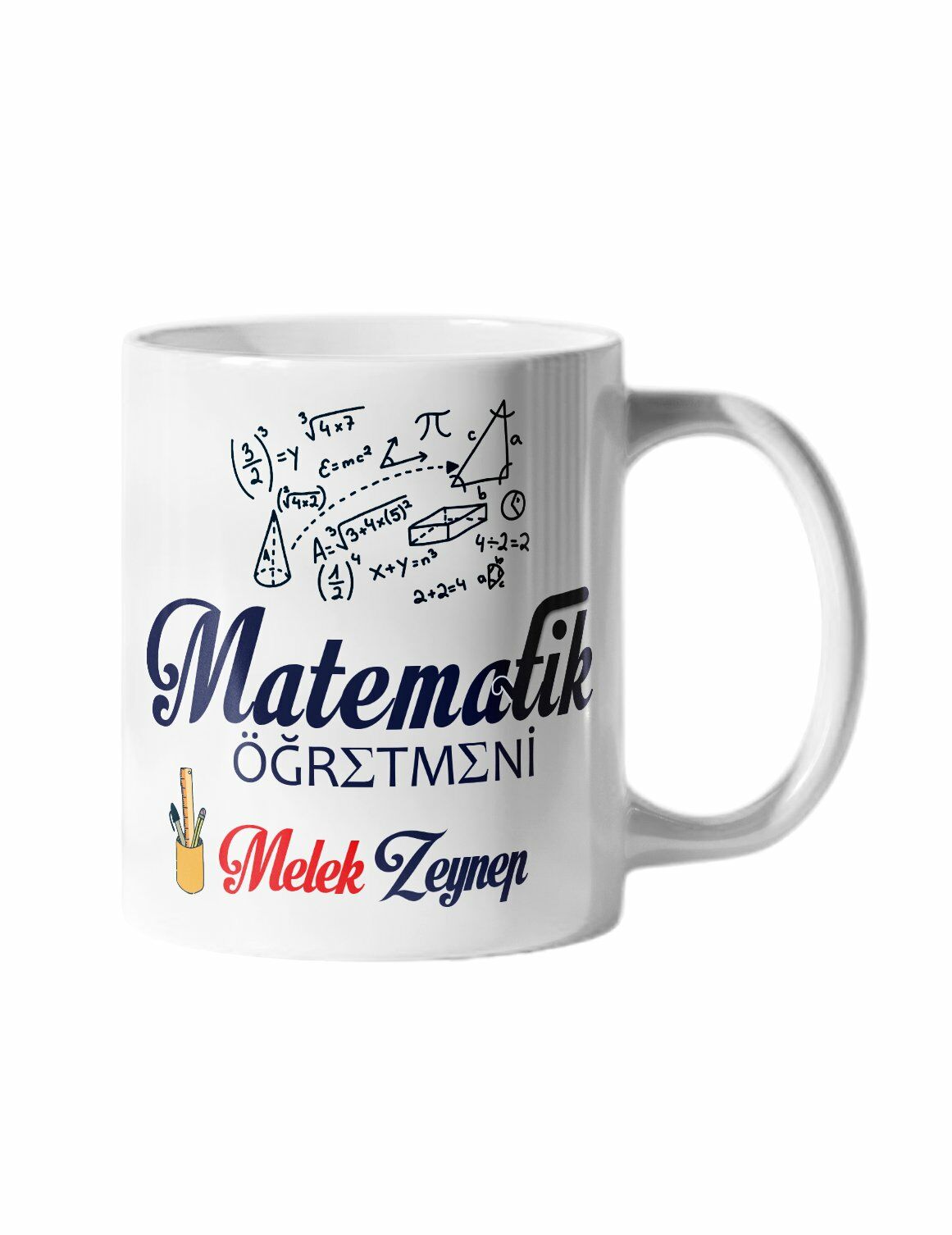 Matematik Öğretmeni ve İsim Baskılı Kupa Bardak