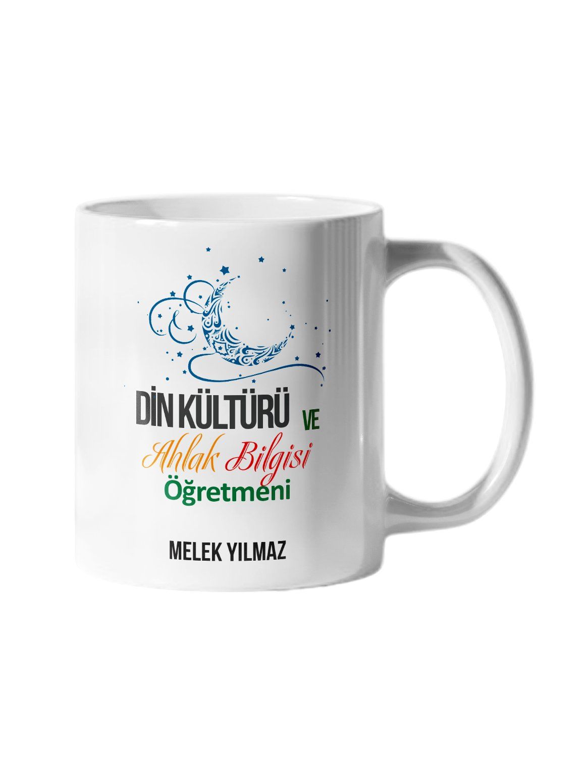 Din Kültürü ve Ahlak Bilgisi Öğretmeni ve İsim Baskılı Kupa Bardak