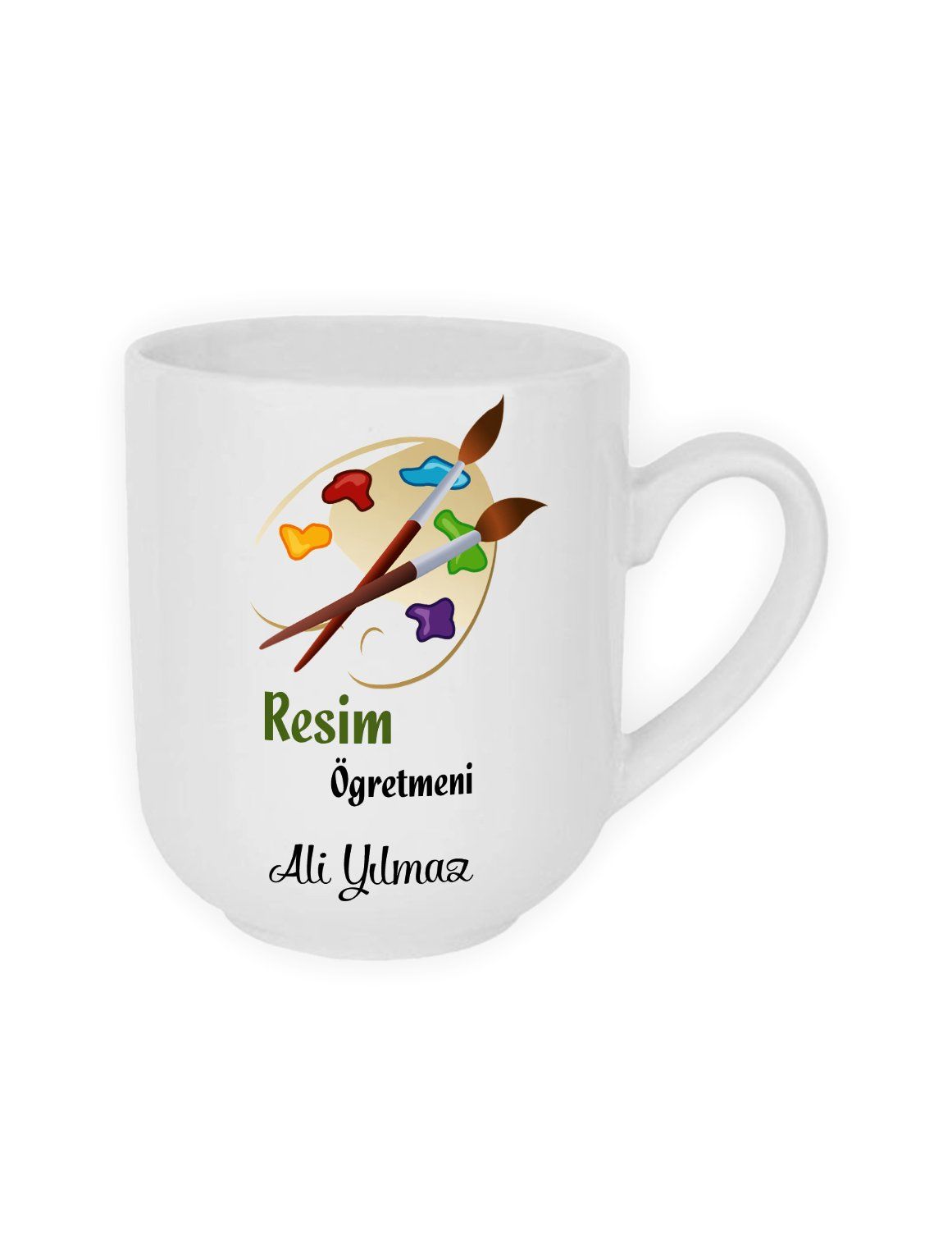 Resim Öğretmeni Yazılı ve İsim Baskılı Kupa Bardak