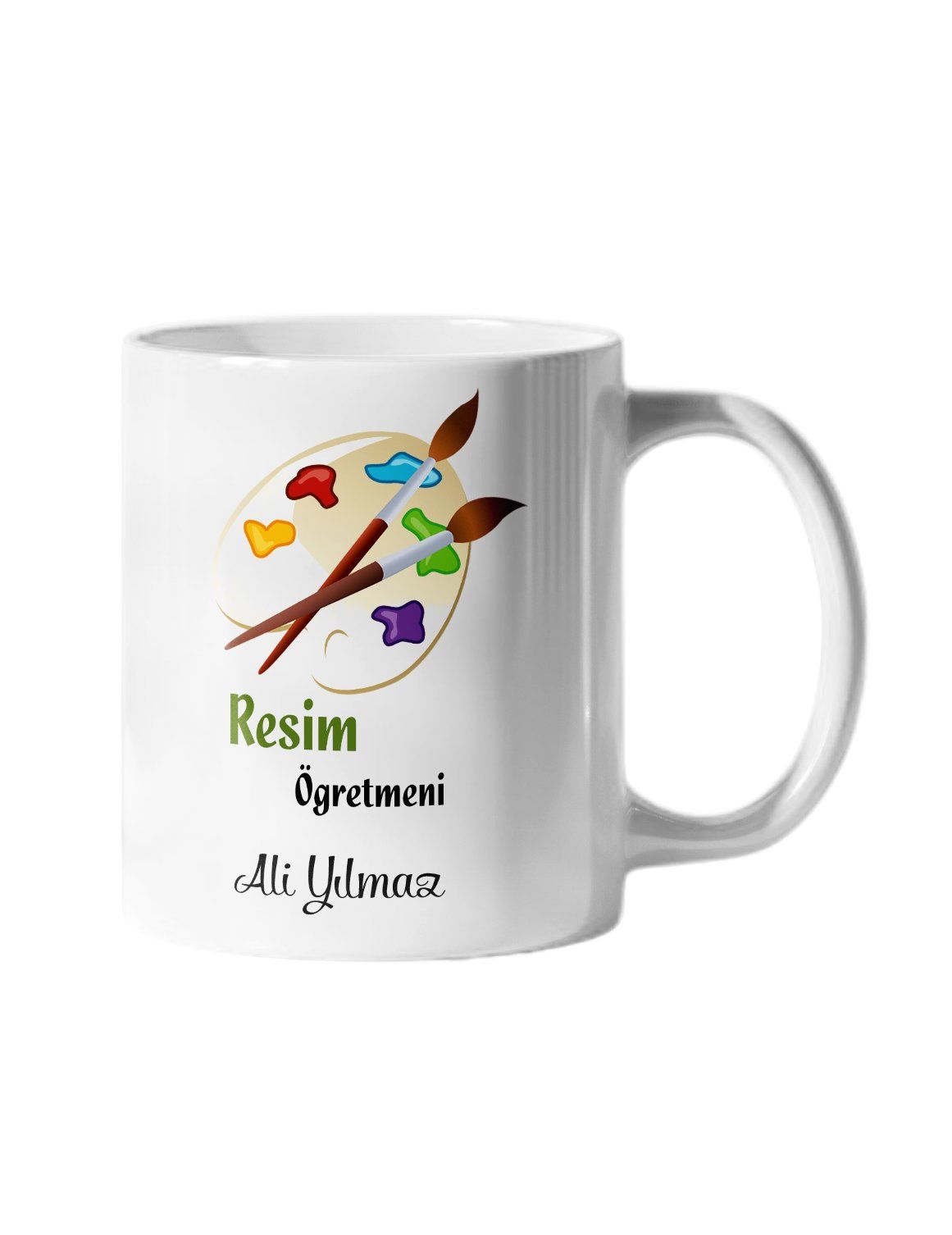 Resim Öğretmeni Yazılı ve İsim Baskılı Kupa Bardak
